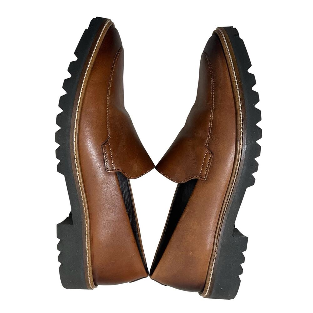 ECCO Women's Incise Tailored Brown Leather Loafers 8 8.5 US 39 Career Slip On - Picture 7 of 8